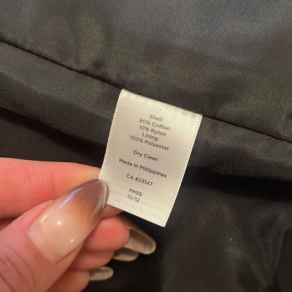 Talbots Women's Black White Striped Button Front 3/4 Sleeve Blazer Jacket Sz 16 - Picture 9 of 9